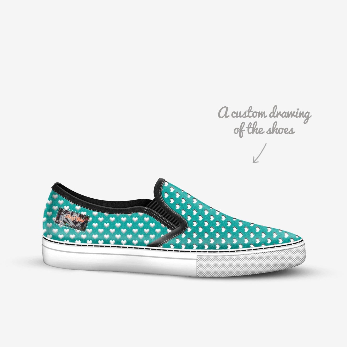 Big Boy & Sexy Girl Fashion Hearts slip-on